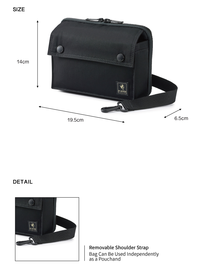 PORTER レザー製ボディバッグ 黒 Shoulder Bag(M) - MID - PORTER INTERNATIONAL